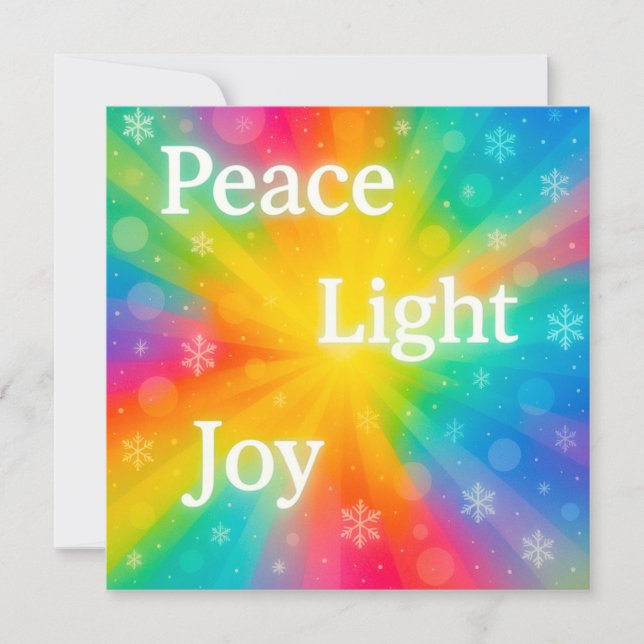 Cartes Pour Fêtes Annuelles Peace Joy Light (Devant)