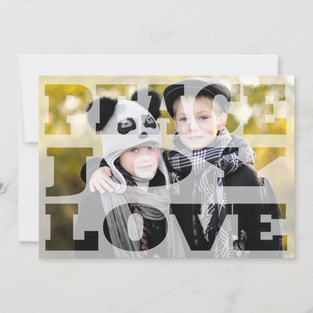 Cartes Pour Fêtes Annuelles PEACE JOY LOVE Window Holiday Flat Card (Devant)