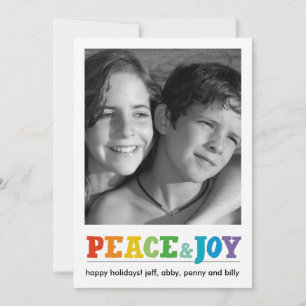 Cartes Pour Fêtes Annuelles Peace & Joy Multi