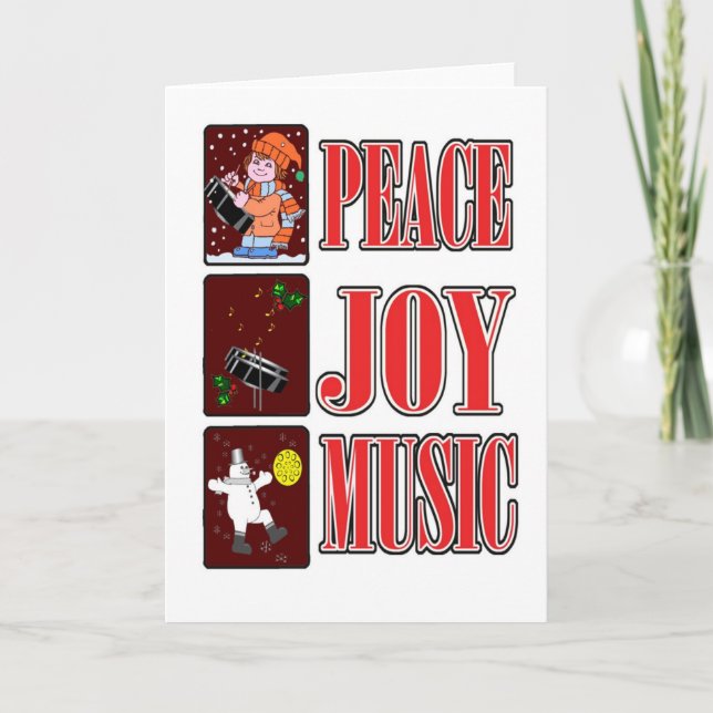 Cartes Pour Fêtes Annuelles Peace Joy Pan Christmas Card (Devant)