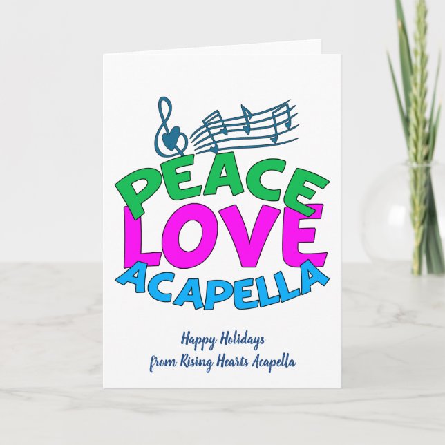 Cartes Pour Fêtes Annuelles Peace Love Acapella Group Cute Custom Christmas (Devant)