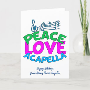 Cartes Pour Fêtes Annuelles Peace Love Acapella Group Cute Custom Christmas