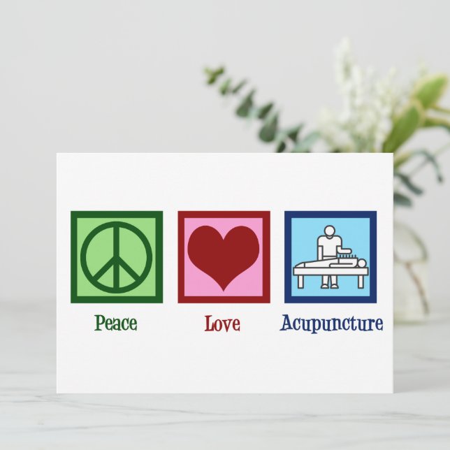Cartes Pour Fêtes Annuelles Peace Love Acupuncture Mignonne Noël (Debout devant)