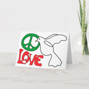 Cartes Pour Fêtes Annuelles Peace Love and a Dove Holiday Greeting Card