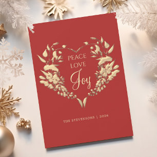 Cartes Pour Fêtes Annuelles Peace Love and Joy Christmas