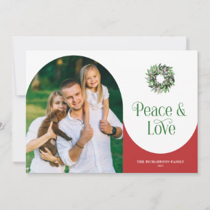 Cartes Pour Fêtes Annuelles Peace & Love Arched Photo Moderne