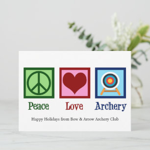 Cartes Pour Fêtes Annuelles Peace Love Archery Noël mignon