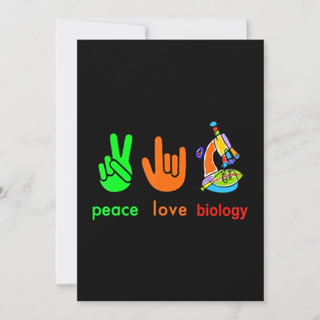 Cartes Pour Fêtes Annuelles Peace Love Biologie Microscope Peintre Science Thé (Devant)