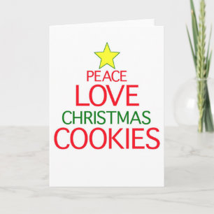 Cartes Pour Fêtes Annuelles Peace Love Cookies de Noël
