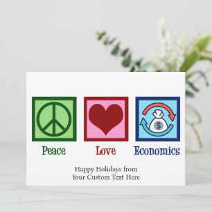 Cartes Pour Fêtes Annuelles Peace Love Economist Noël
