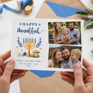 Cartes Pour Fêtes Annuelles Peace Love et Latkes Happy Hanoukka 2 Photo