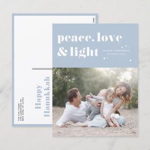 Cartes Pour Fêtes Annuelles Peace Love et Light Blue Hanoukka Photo