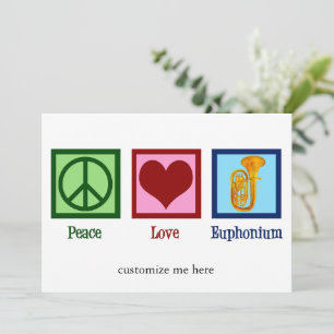 Cartes Pour Fêtes Annuelles Peace Love Euphonium Cute Custom Christmas