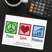 Peace Love Finance personnalisable Banque Noël