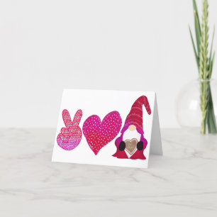 Cartes Pour Fêtes Annuelles Peace Love Gnome Sublimation de la Saint Valenti