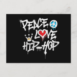 Cartes Pour Fêtes Annuelles Peace Love Hip hop Dancing