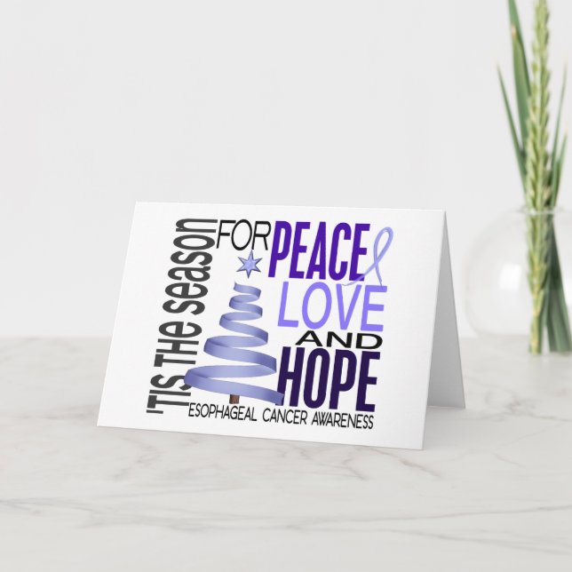 Cartes Pour Fêtes Annuelles Peace Love Hope Christmas Esophageal Cancer (Devant)
