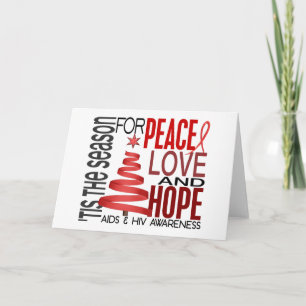 Cartes Pour Fêtes Annuelles Peace Love Hope Christmas Holiday AIDS