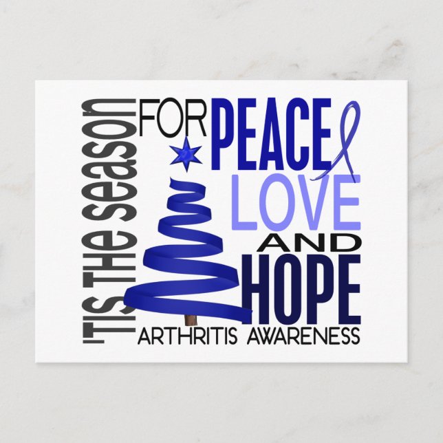 Cartes Pour Fêtes Annuelles Peace Love Hope Christmas Holiday Arthrite (Devant)