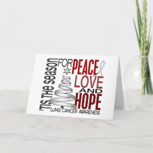 Cartes Pour Fêtes Annuelles Peace Love Hope Christmas Holiday Cancer pulmonair
