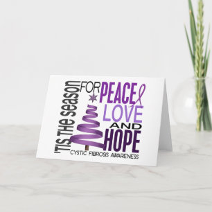 Cartes Pour Fêtes Annuelles Peace Love Hope Christmas Holiday Fibrose kystique