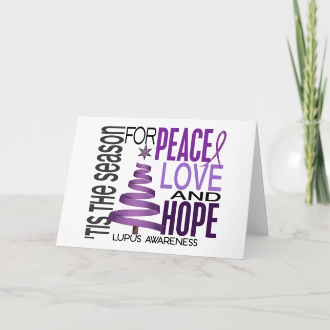 Cartes Pour Fêtes Annuelles Peace Love Hope Christmas Holiday Lupus (Devant)