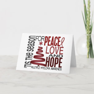 Cartes Pour Fêtes Annuelles Peace Love Hope Christmas Holiday Multiple Myeloma