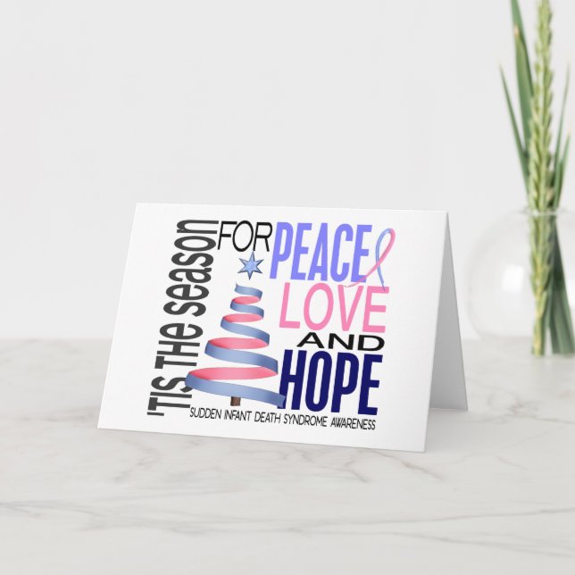 Cartes Pour Fêtes Annuelles Peace Love Hope Christmas Holiday SIDS (Devant)