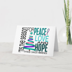 Cartes Pour Fêtes Annuelles Peace Love Hope Christmas Holiday Thyroid Cancer