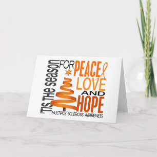 Cartes Pour Fêtes Annuelles Peace Love Hope Noël Sclérose en plaques