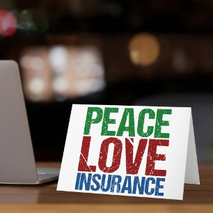 Cartes Pour Fêtes Annuelles Peace Love Insurance