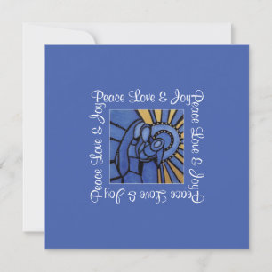 Cartes Pour Fêtes Annuelles Peace Love Joy Blue Holy Family Christmas Photo