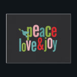 Cartes Pour Fêtes Annuelles Peace Love Joy Colorful Chalkboard Dove<br><div class="desc">Noël beau et coloré Cadeaux thématiques</div>
