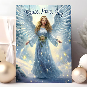 Cartes Pour Fêtes Annuelles Peace Love Joy Elegant Angel Christmas