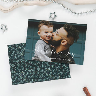 Cartes Pour Fêtes Annuelles Peace Love Joy Elegant Calligraphy Photo