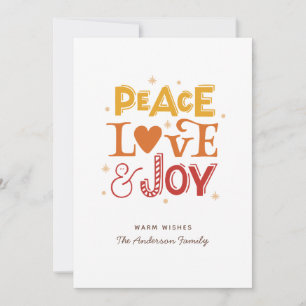 Cartes Pour Fêtes Annuelles Peace Love Joy. Jolie lettre d'hiver de Noël