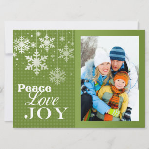 Cartes Pour Fêtes Annuelles Peace Love Joy Photo Christmas Flat Card