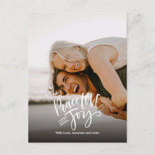 Cartes Pour Fêtes Annuelles Peace love Joy   Photo complète Main moderne Lettr