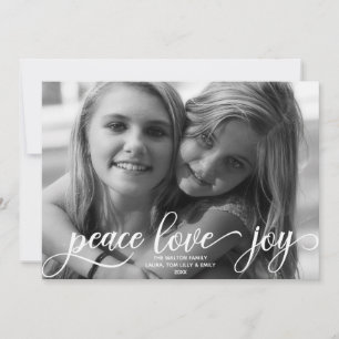 Cartes Pour Fêtes Annuelles Peace Love Joy Scandinavian Holiday Photo