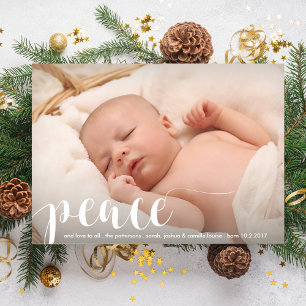 Cartes Pour Fêtes Annuelles Peace, Love Modern Classic Christmas Photo de vaca