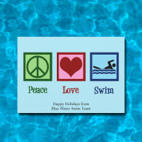 Peace Love Natation Cute Swim Team Noël