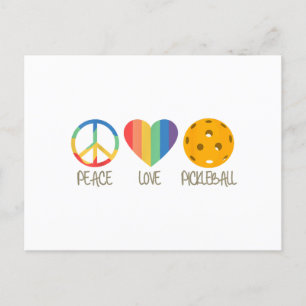 Cartes Pour Fêtes Annuelles Peace Love Pickleball