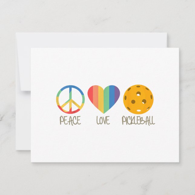 Cartes Pour Fêtes Annuelles Peace Love Pickleball (Devant)