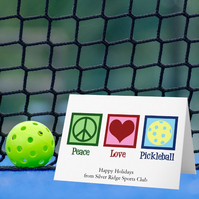 Cartes Pour Fêtes Annuelles Peace Love Pickleball Noël mignon (Créateur téléchargé)