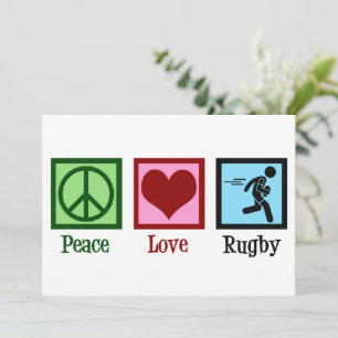 Cartes Pour Fêtes Annuelles Peace Love Rugby Team Noël