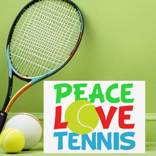 Cartes Pour Fêtes Annuelles Peace Love Tennis Mignonne Noël (Créateur téléchargé)