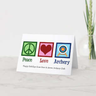 Cartes Pour Fêtes Annuelles Peace Love tir à l'arc Custom Christmas