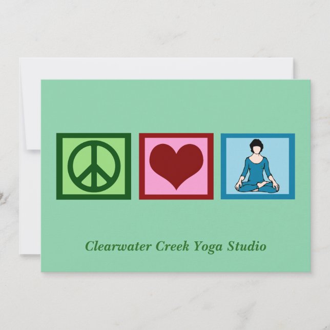 Cartes Pour Fêtes Annuelles Peace Love Yoga Custom Studio Nom Noël (Devant)