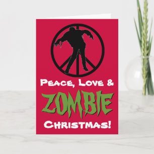 Cartes Pour Fêtes Annuelles Peace Love ZOMBIE Christmas Funny Greeting Card