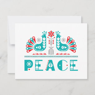Cartes Pour Fêtes Annuelles PEACE Nordic Folk Art inspiré Personnalisé